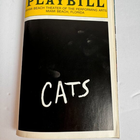 Cats December 23, 1986 Miami Beach Theater of the Perf Arts 62 pgs. Jan. 1987 Ed - Picture 1 of 12